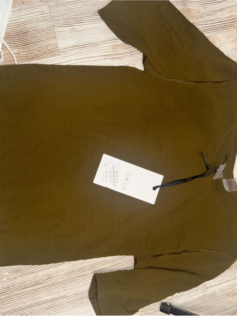 CALIA by Carrie Underwood Olive Green Short Sleeve Ribbed Tee
